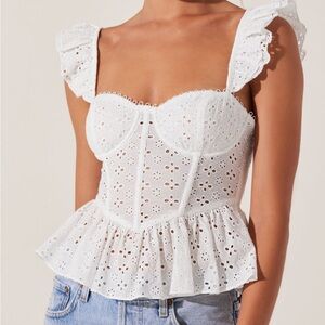 Astr the label Babylon eyelet peplum corset top